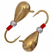 Фото капля с ушком d 4,0 мм, безмотылка, вес 1,04 гр, золото латунный шарик /10 шт/
